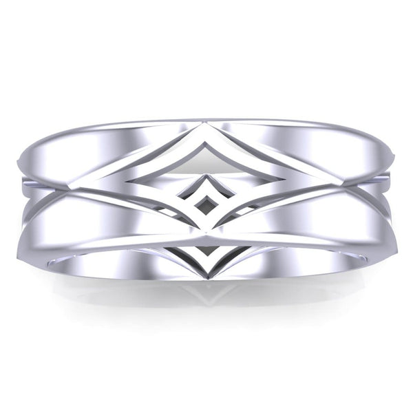 Rhombus see thru Men's Wedding Ring - DAKO Jewelry Designs