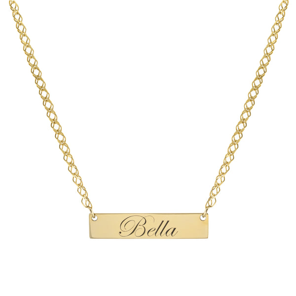 Gold name plate necklace - DAKO Jewelry Designs