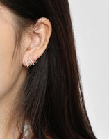 Four row earring with cubic zirconia