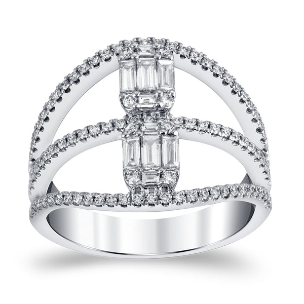 14 Karat Gold Baguette & Round Diamond Ring - DAKO Jewelry Designs