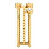 14 Karat Gold Diamond Three Row Layered Ring - DAKO Jewelry Designs