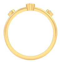 14 Karat Gold Diamond Three Row Layered Ring - DAKO Jewelry Designs