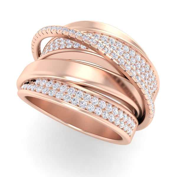 14 Karat Gold Two-Tone Diamond Ring - DAKO Jewelry Designs