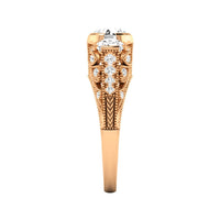 14 Karat Gold Three Stone Diamond Engagement Ring - DAKO Jewelry Designs