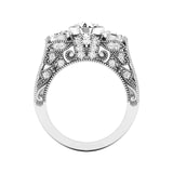 14 Karat Gold Three Stone Diamond Engagement Ring - DAKO Jewelry Designs