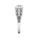 14 Karat Gold Three Stone Diamond Engagement Ring - DAKO Jewelry Designs