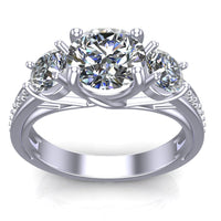 Yesterday,Today and Always Three Stone Ring - DAKO Jewelry Designs